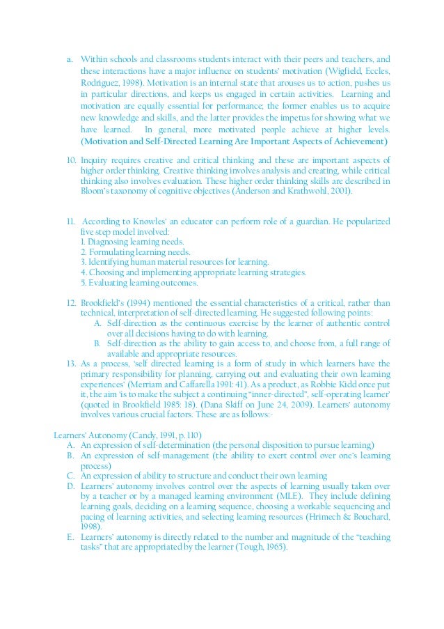 approaches to self managed learning ppt undertake and document development activities as planned